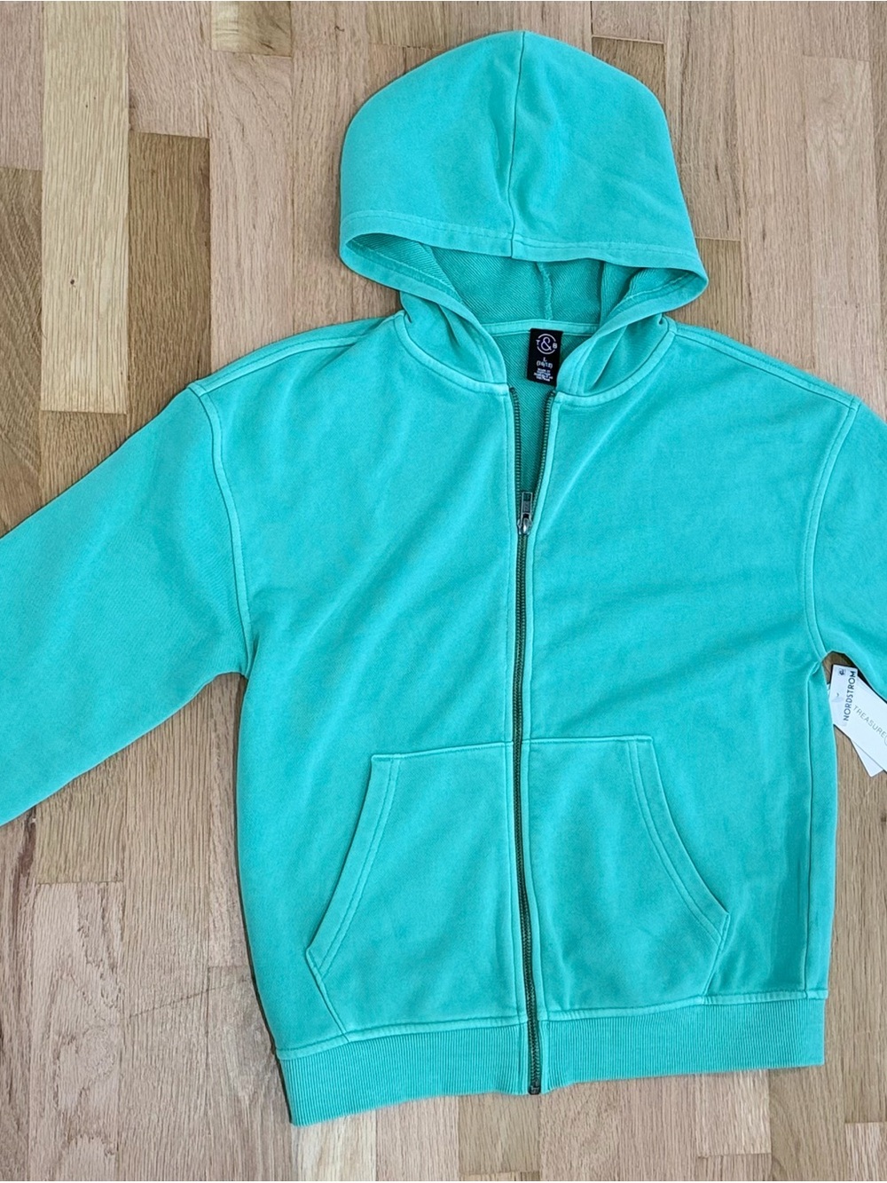 Treasure & Bond Mint Green Kids Zip-Up Hoodie